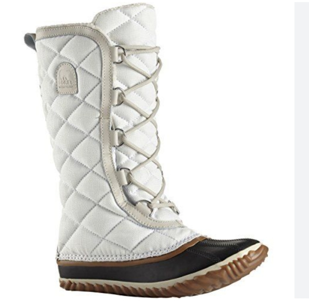 Sorel Women’S Out N About Tall Quilted Design Lace Up Boots White Sz 7.5